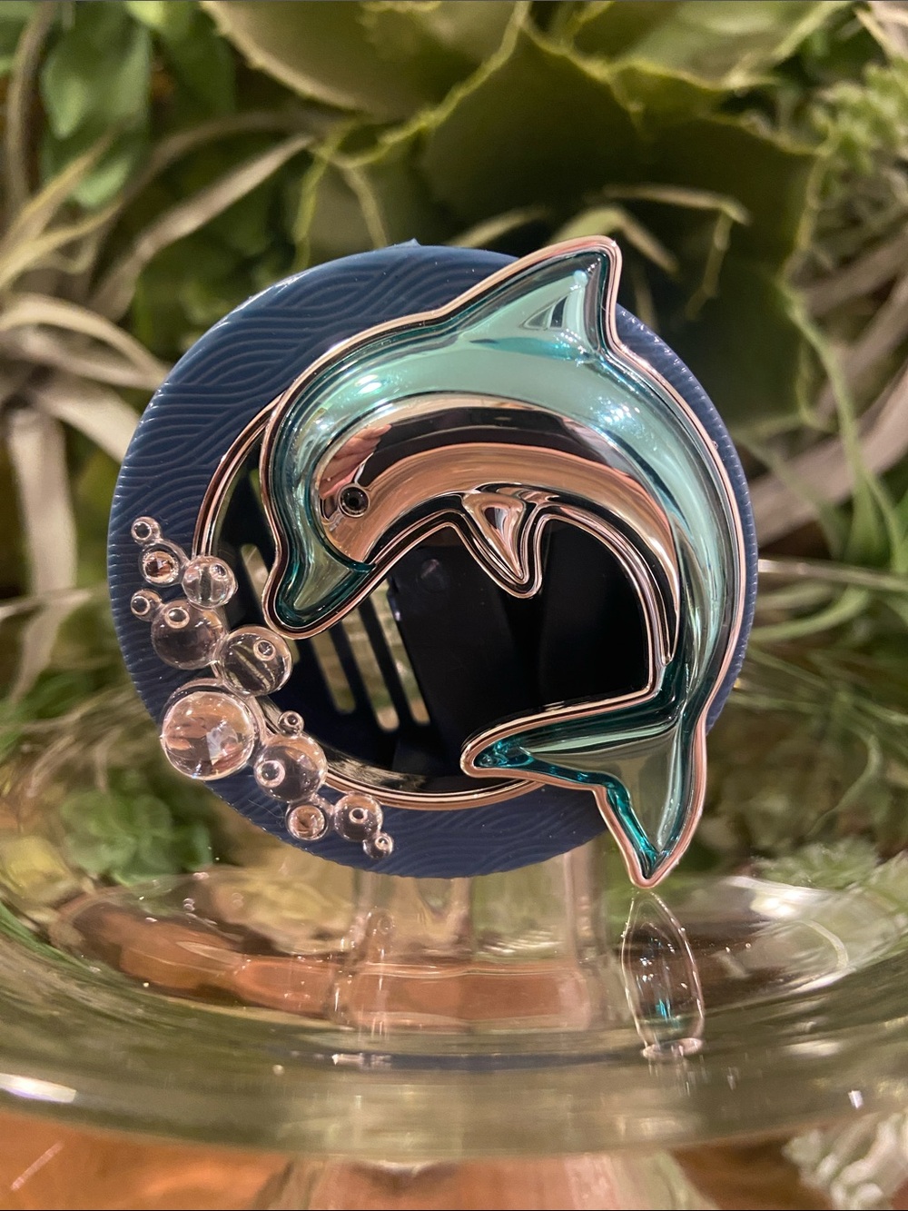 Bath & Body Works Shiny Aqua Dolphin car vent/visor Clip